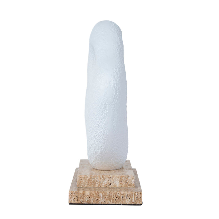 Obira Organic Shape Marble Sculpture - Clay White