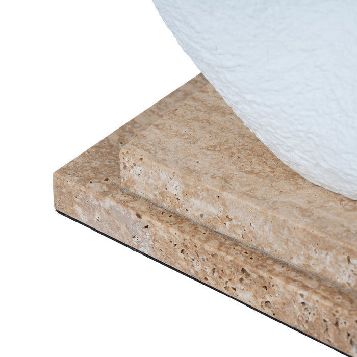 Obira Organic Shape Marble Sculpture - Clay White