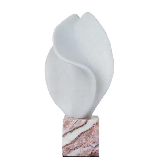 Marisca Geometric Marble Sculpture - Red Ochre