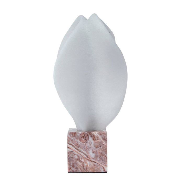 Marisca Geometric Marble Sculpture - Red Ochre
