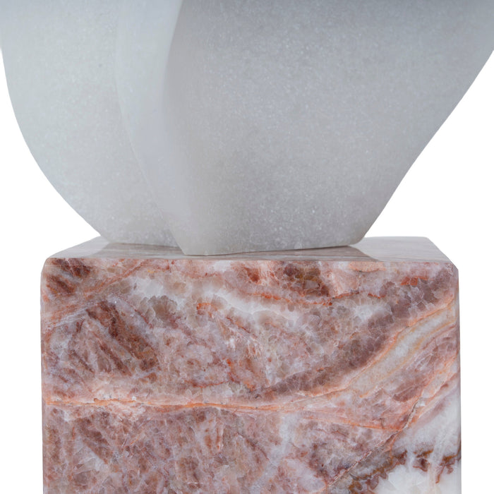 Marisca Geometric Marble Sculpture - Red Ochre