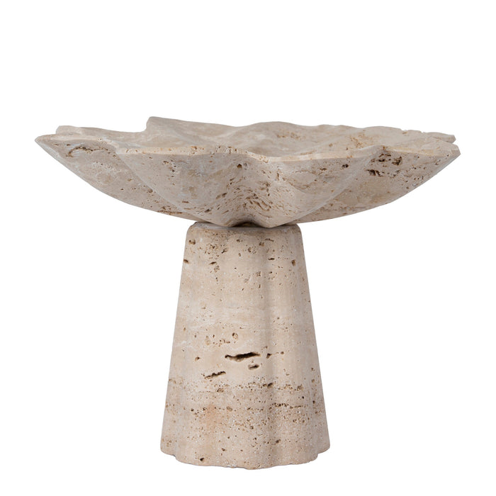 Paloma Petal-Shaped Petal Shaped Travertine Vase - Beige