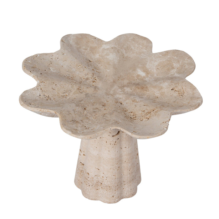 Paloma Petal-Shaped Petal Shaped Travertine Vase - Beige