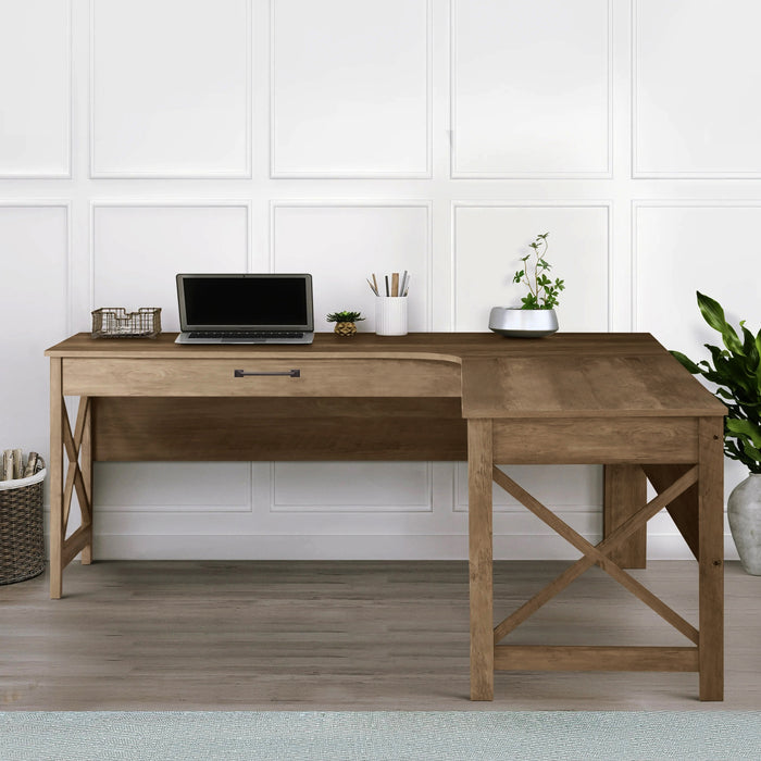 Alaska L-Desk - Rustic Oak