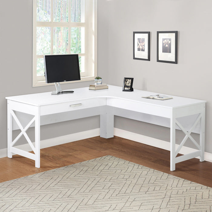 Alaska L-Desk - Distressed White