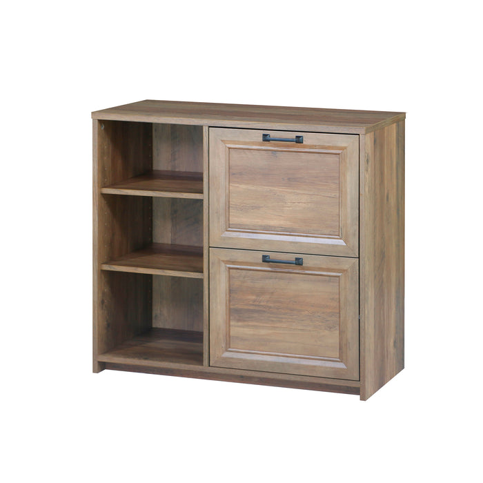 Alaska 2 Drawer File Cabinet - Rustic Oak