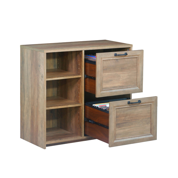 Alaska 2 Drawer File Cabinet - Rustic Oak