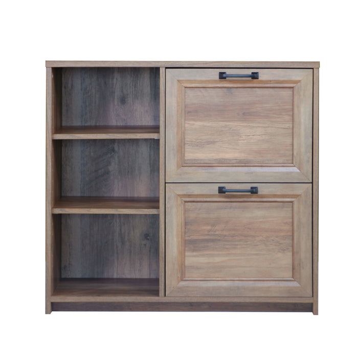 Alaska 2 Drawer File Cabinet - Rustic Oak