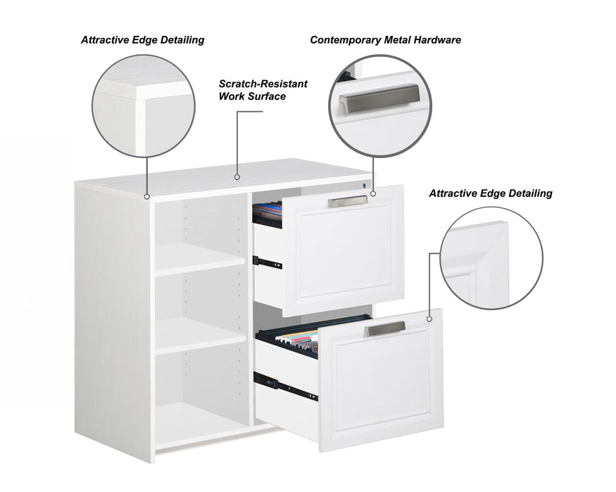 Alaska 2 Drawer File Cabinet - White