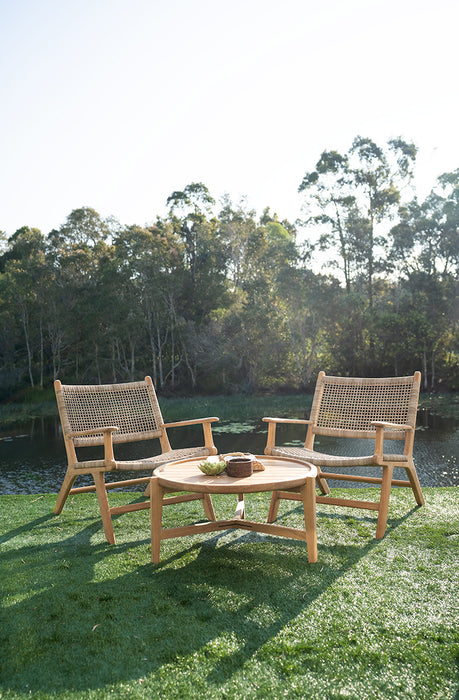 Cabarita Outdoor Round Coffee Table - Natural - 80cm