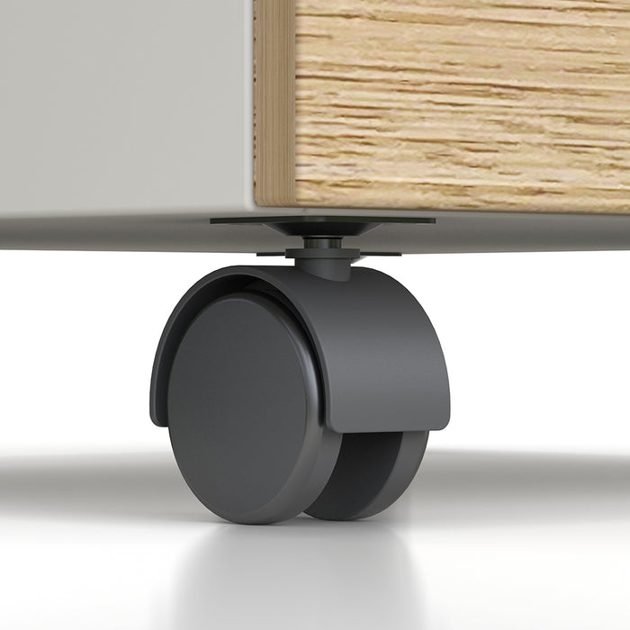 Esma Mobile Pedestal Rhine Light Oak and White