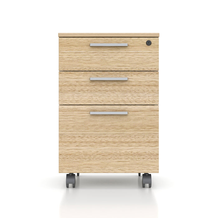 Esma Mobile Pedestal Rhine Light Oak and White