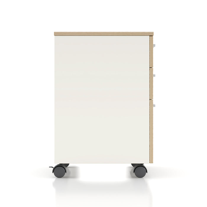 Esma Mobile Pedestal Rhine Light Oak and White