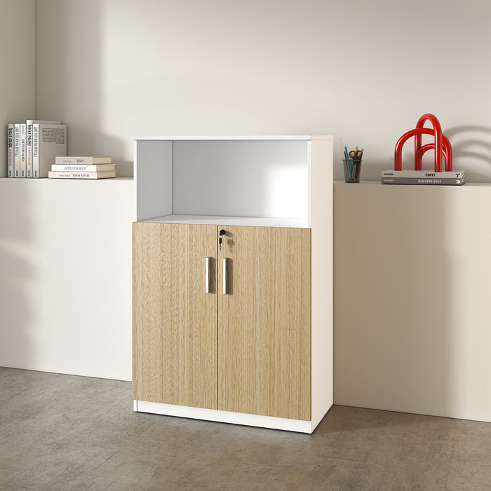 Esma 1.2m Freestanding Cabinet Rhine Light Oak and White