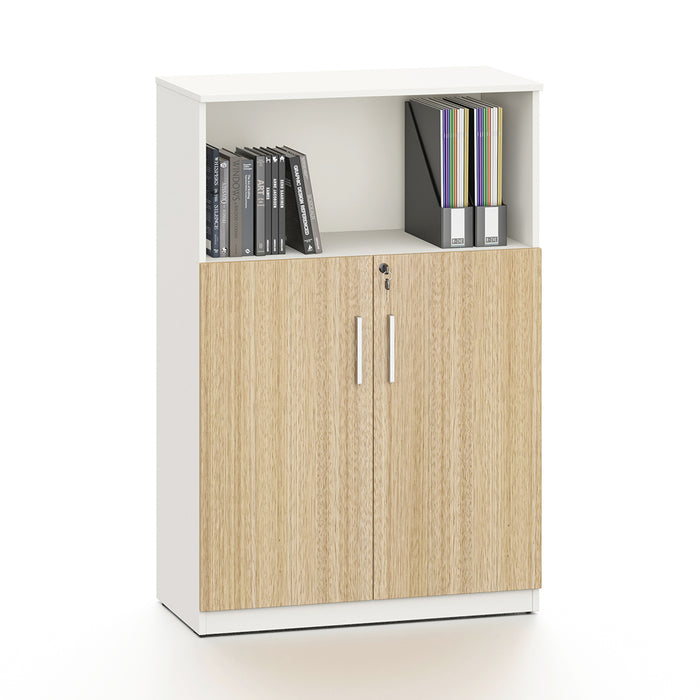 Esma 1.2m Freestanding Cabinet Rhine Light Oak and White