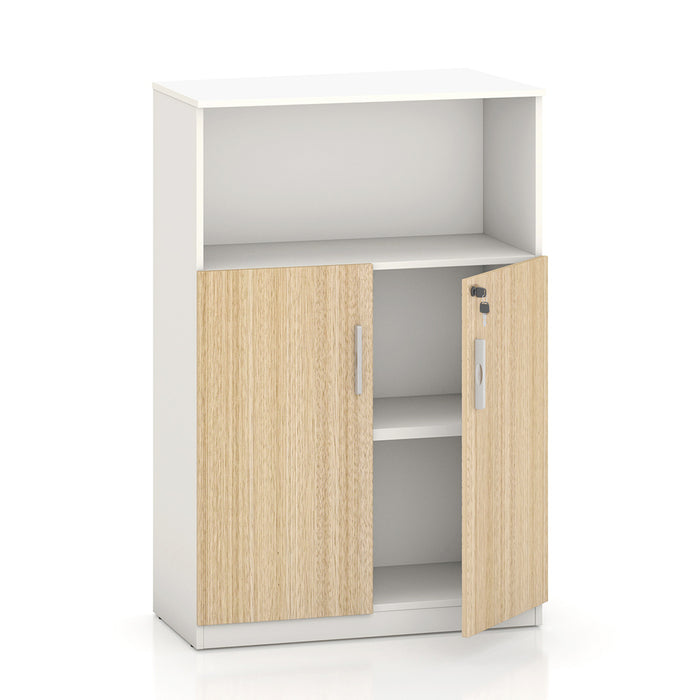 Esma 1.2m Freestanding Cabinet Rhine Light Oak and White