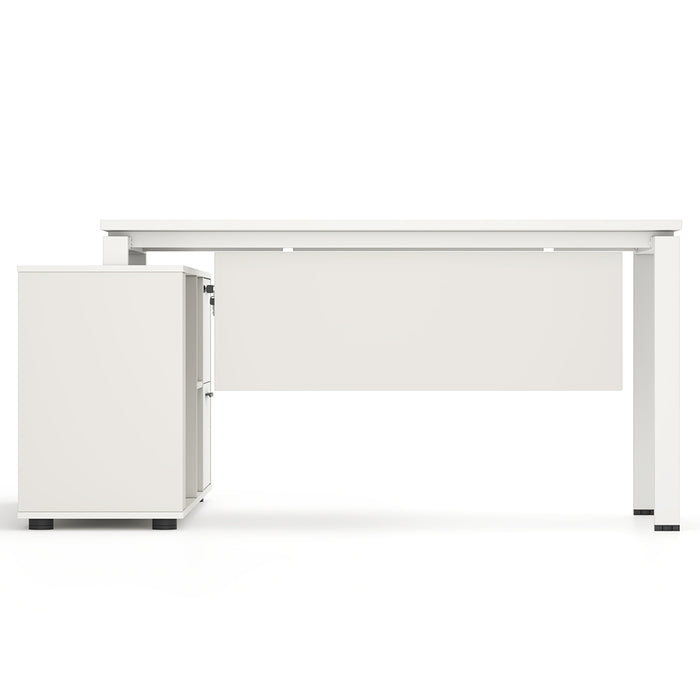 Emery 160cm L-Shaped Executive Desk White