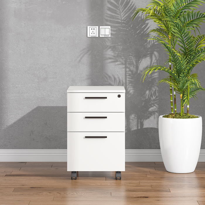 Emery Mobile Pedestal Filing Cabinet White