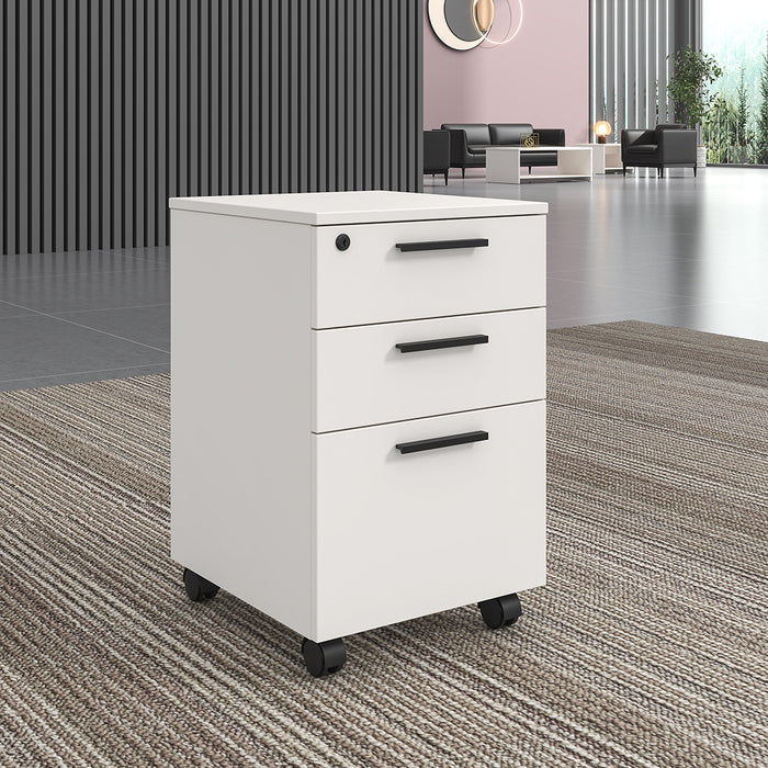 Emery Mobile Pedestal Filing Cabinet White