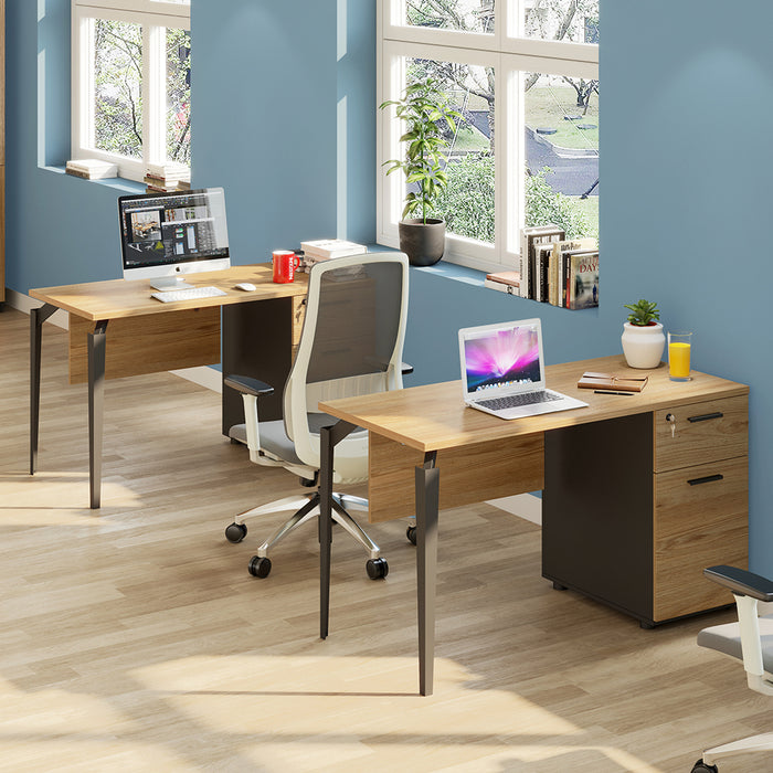 Ellis 120cm Office Computer Desk Oak Grey