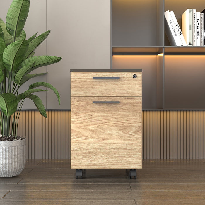 Ellis Mobile Pedestal Filing Cabinet Oak Grey