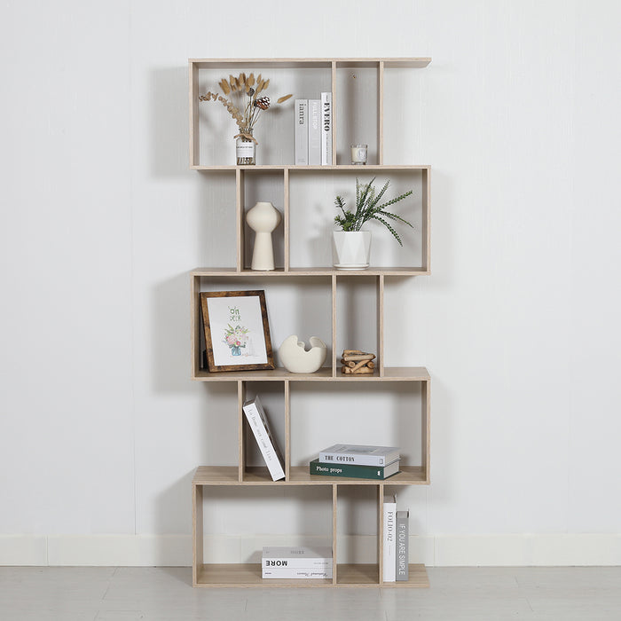 Kian 5 Tier Display Shelf Bookshelf Unit Oak
