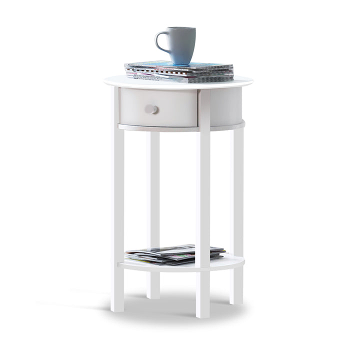 Franco Round Side Table White