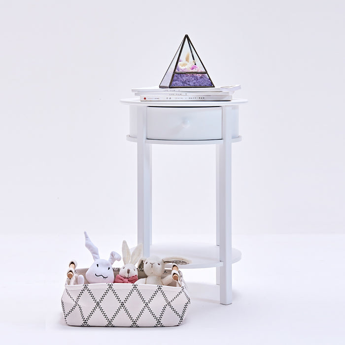 Franco Round Side Table White