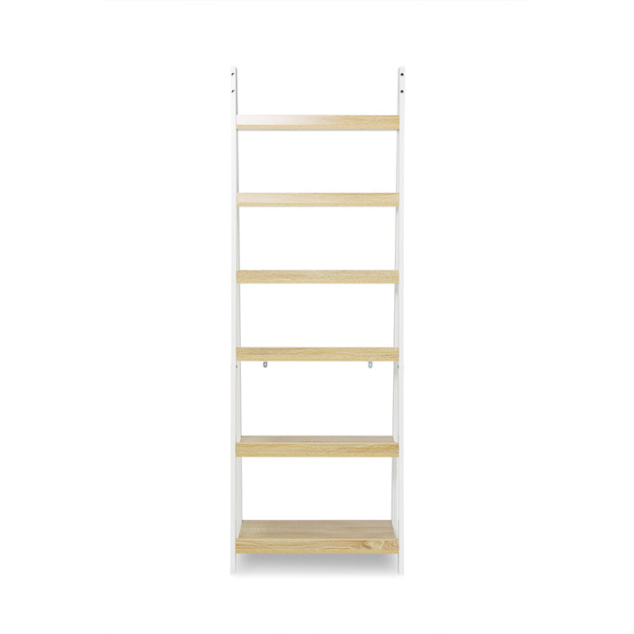 Chole 6 Tier Display Shelf Rack White & Oak
