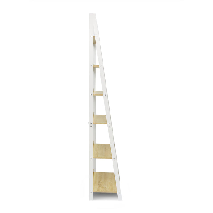 Chole 6 Tier Display Shelf Rack White & Oak