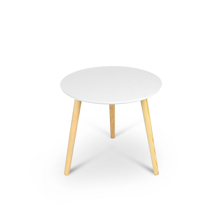 Aura Round Wood Coffee Table White (40cm)