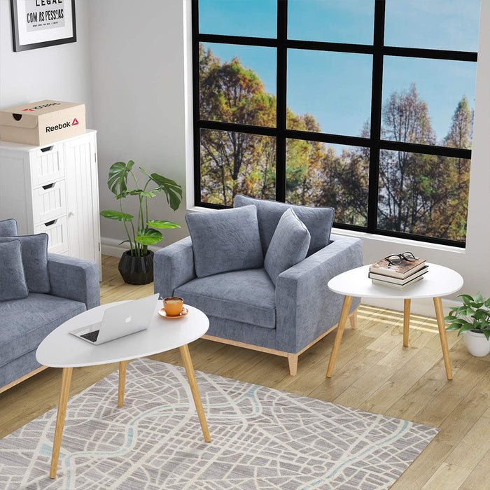 Aura Drop Wood Coffee Table White