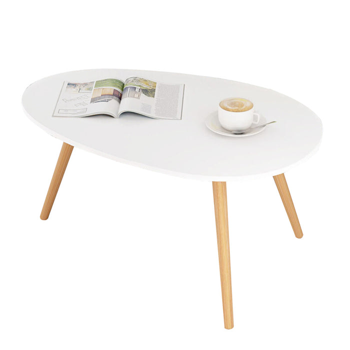 Aura Drop Wood Coffee Table White