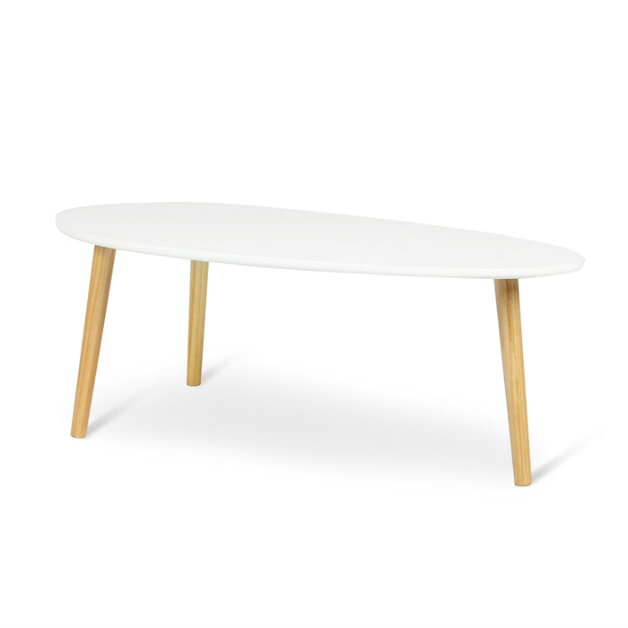 Aura Drop Wood Coffee Table White