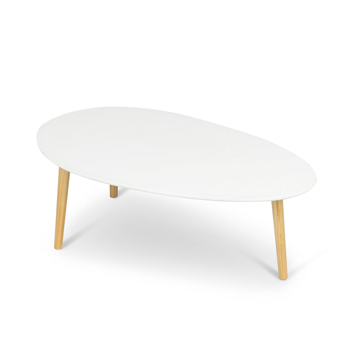 Aura Drop Wood Coffee Table White