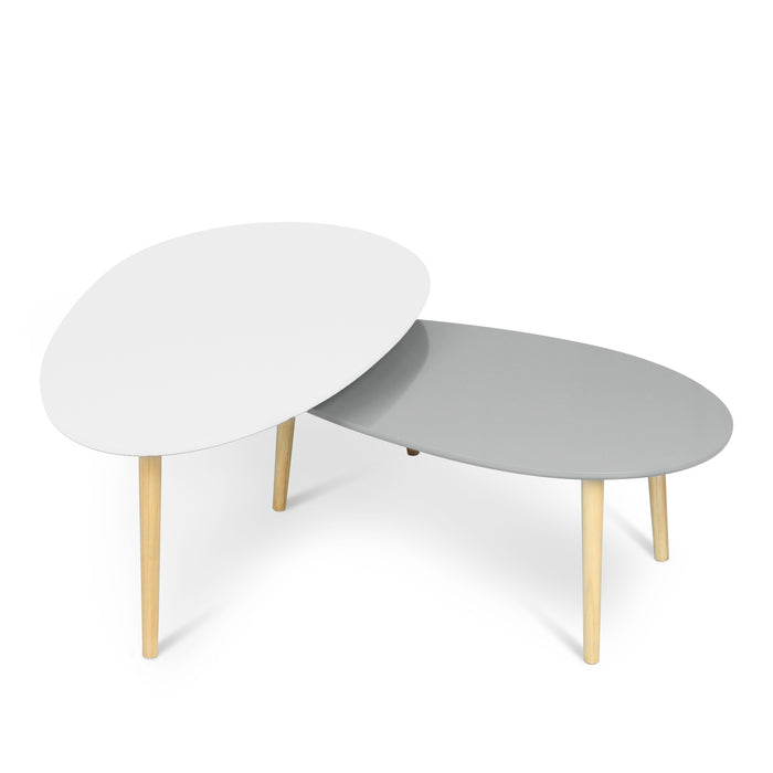 Aura 2 Piece Drop Wood Coffee Table Set