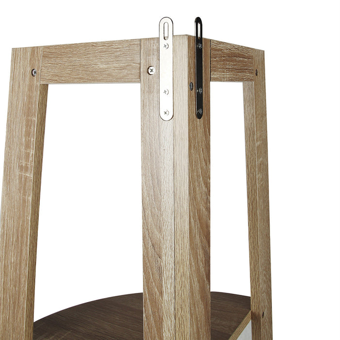 Hawaii 5 Tier Diplay Ladder Corner Shelf Rack Oak