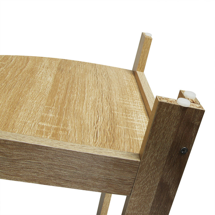 Hawaii 5 Tier Diplay Ladder Corner Shelf Rack Oak