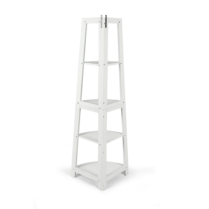 Hawaii 5 Tier Diplay Ladder Corner Shelf Rack White
