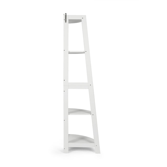 Hawaii 5 Tier Diplay Ladder Corner Shelf Rack White