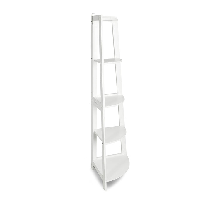 Hawaii 5 Tier Diplay Ladder Corner Shelf Rack White