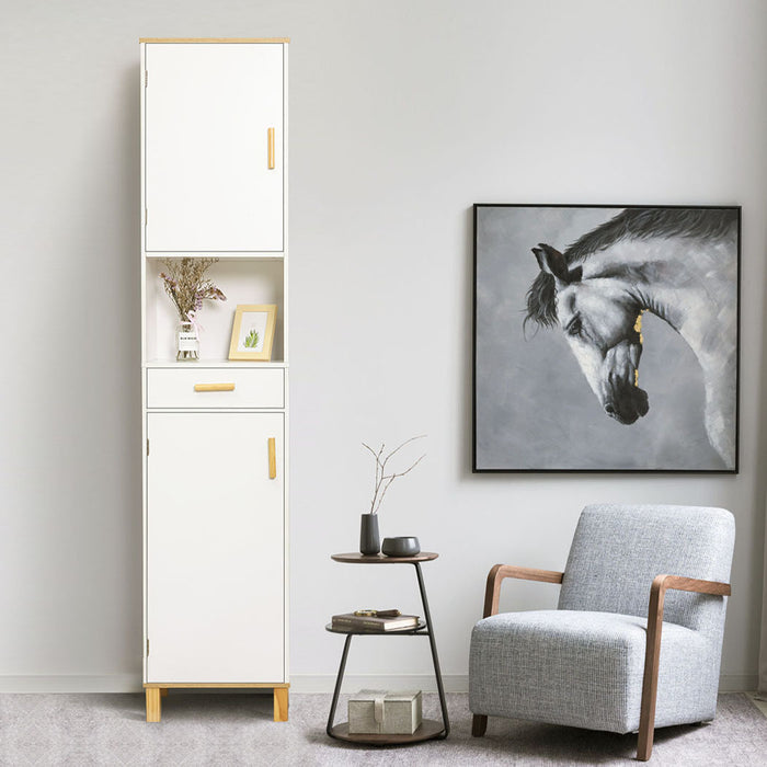 Maui Tall Bathrrom Storage Cabinet White