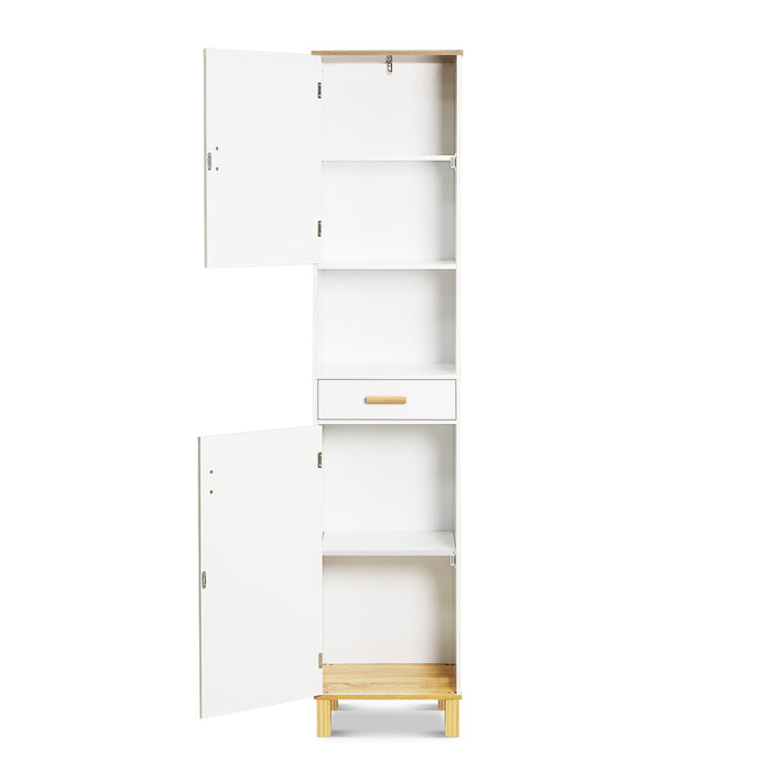 Maui Tall Bathrrom Storage Cabinet White