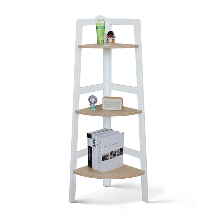 Hawaii 3 Tier Display Ladder Corner Shelf Rack White