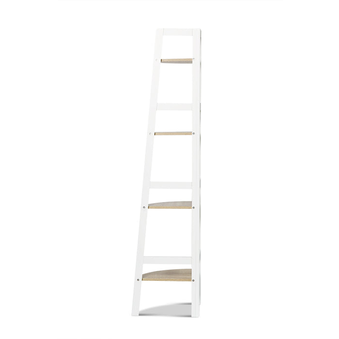 Hawaii 4 Tier Display Ladder Corner Shelf Rack White
