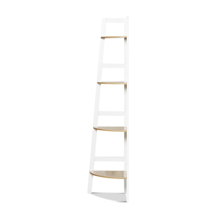 Hawaii 4 Tier Display Ladder Corner Shelf Rack White