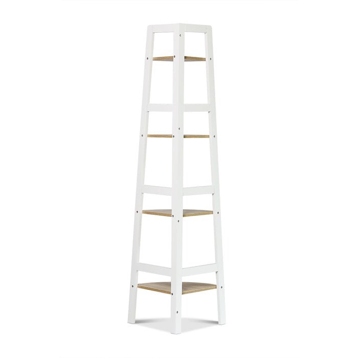 Hawaii 4 Tier Display Ladder Corner Shelf Rack White