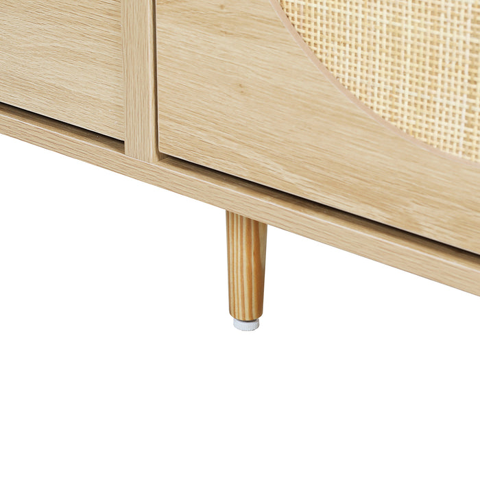 Westly Rattan Shoe Cabinet with 4 Doors Oak