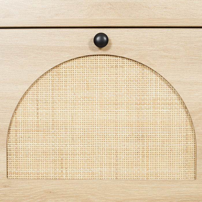 Westly Rattan Shoe Cabinet with 4 Doors Oak