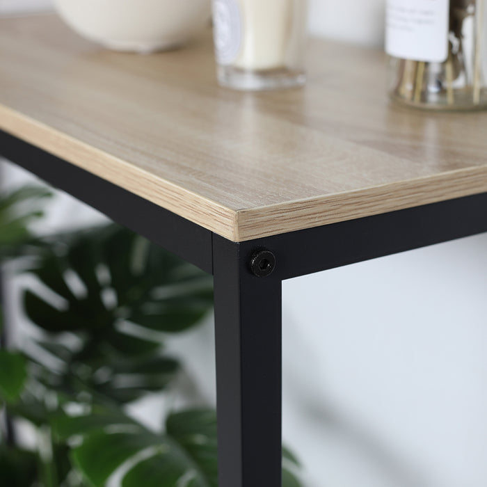 Rome Industrial Style Console Table Oak